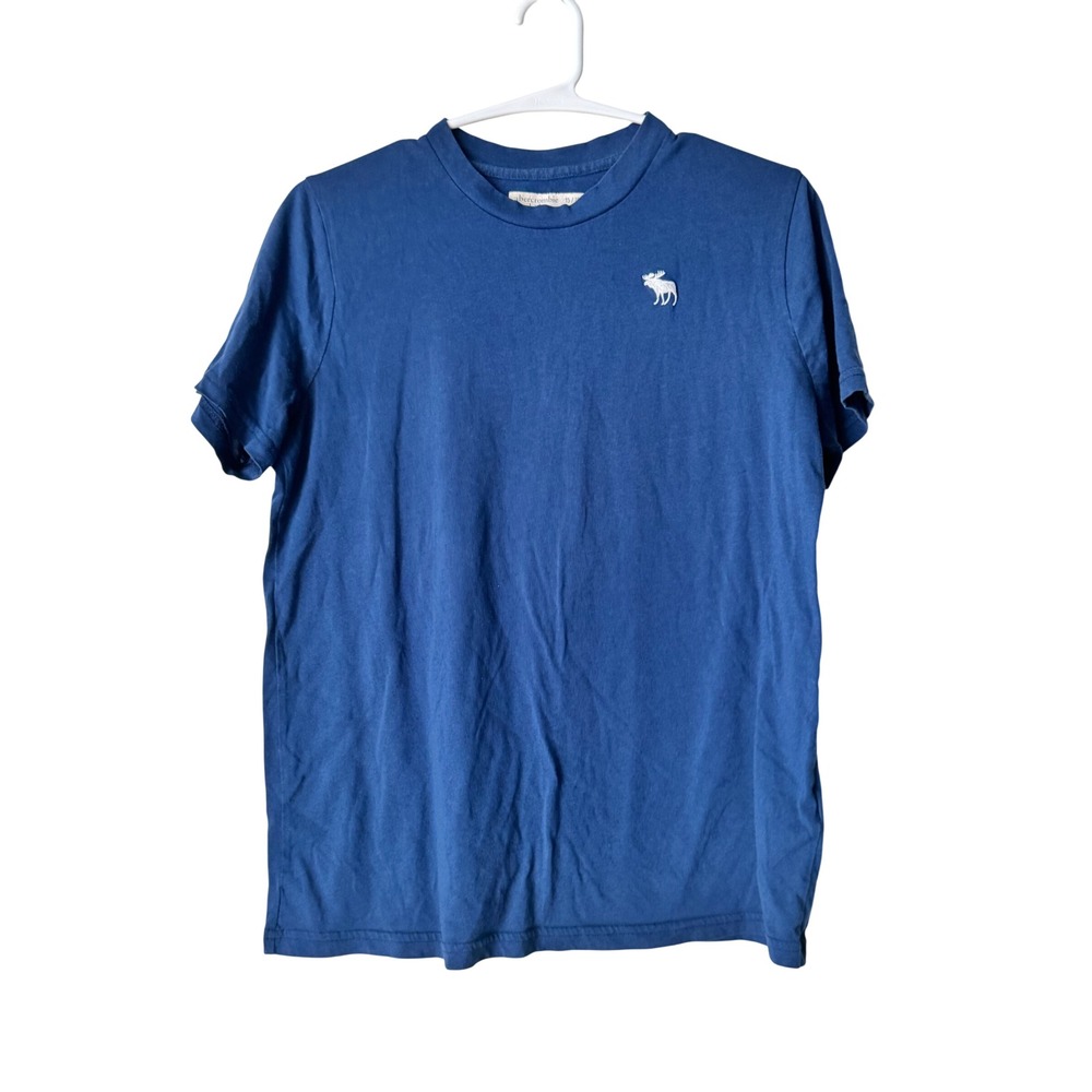 Abercrombie Kids Boys Size 15/16 Blue Short Sleeve Logo T-Shirt Bundle 2pk